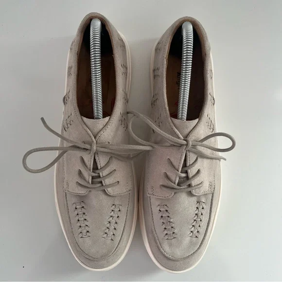 COMFORTIVA Thayer Apron Toe Leather Sneaker In Natural NEW - Picture 5 of 14